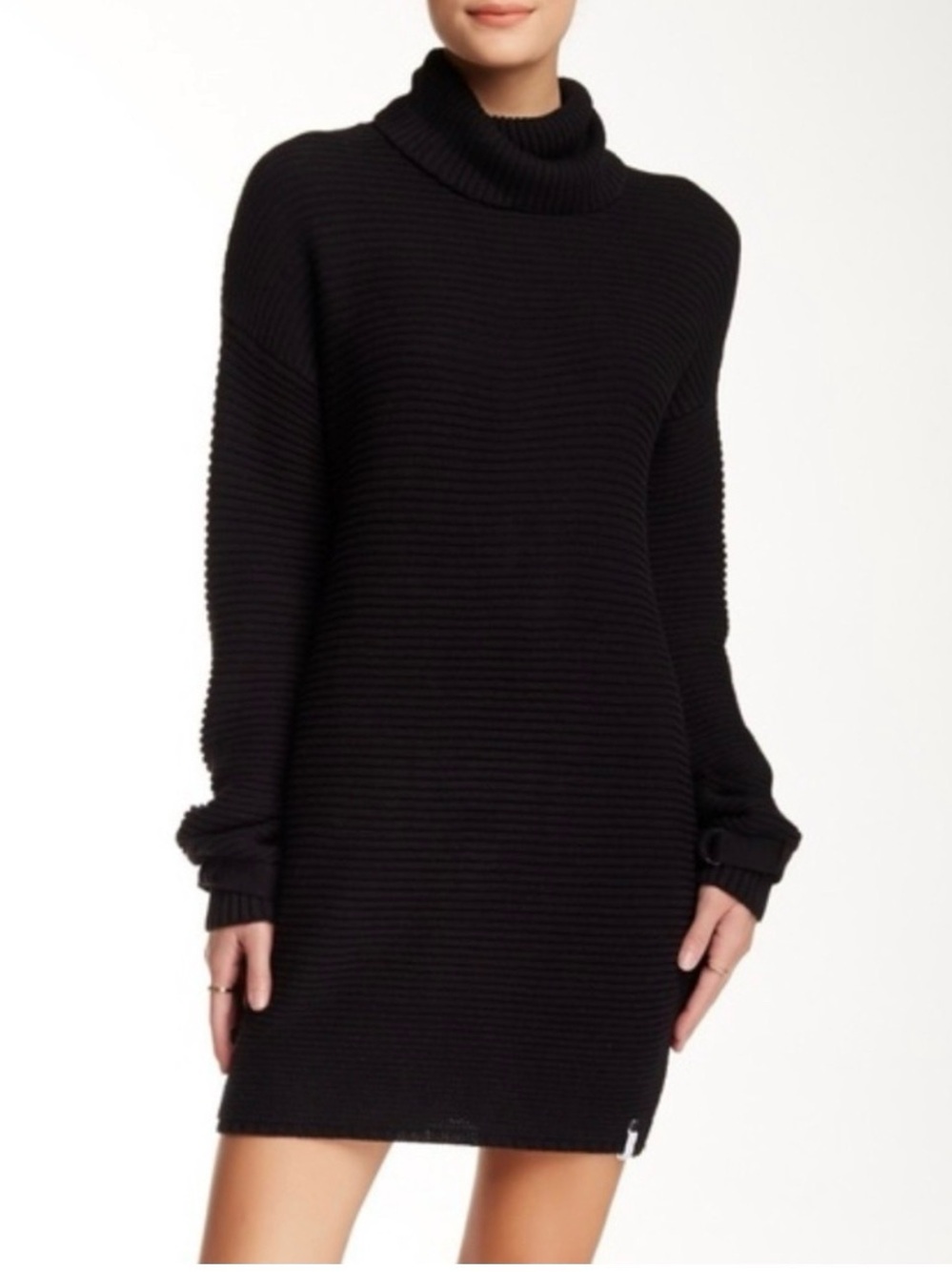 One Teaspoon Parisienne Nights Turtleneck Sweater Dress Black Size Small